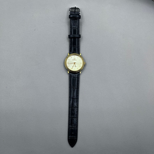 35mm Black Strap Round Golden Case Golden Dial Tianjin Seagull Manual Mechanical Watch