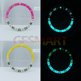 38mm Rose Red/Yellow Resin+Alloy Blue Lume Watch Bezel for SKX007 SKX011