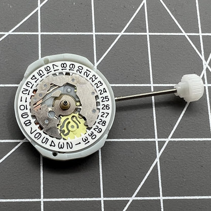 Sunon PE25 quartz watch movement with 3 hands and date display at 3 o'clock for replacements