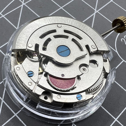 Dandong 8217 silver watch accessory highlighting precise automatic mechanical movement components.