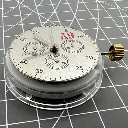 ETA Brand #7750 automatic chronograph movement with subdials at 3, 6, and 9 o'clock positions.