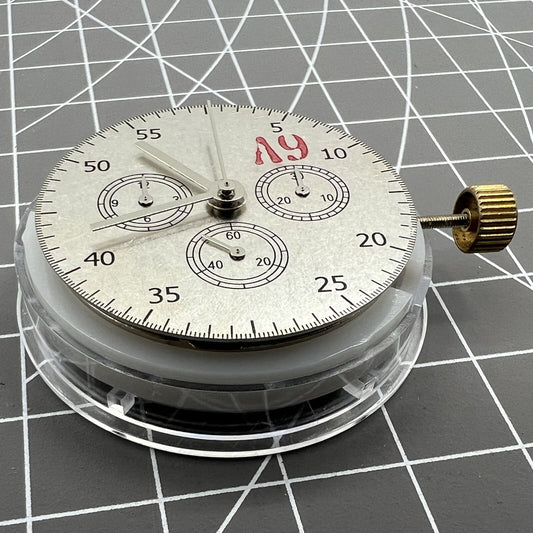 ETA Brand #7750 automatic chronograph movement with subdials at 3, 6, and 9 o'clock positions.