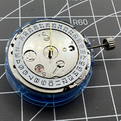 ST1612 mechanical watch movement showing automatic calendar display, precise and durable.