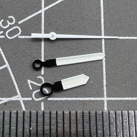 Aiguilles de montre lumineuses noires et blanches vertes de 11 mm pour mouvement à quartz Epson TMI VJ12