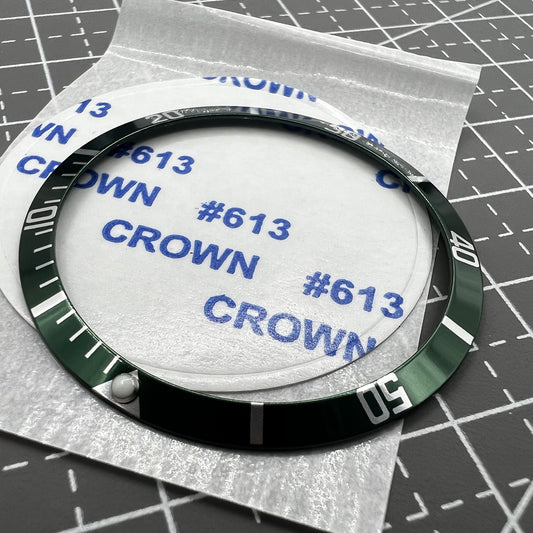 Aluminiumlegierung Vintage Leuchtend Grüner Uhrenrand 36 5 x 30 8 mm Schräg