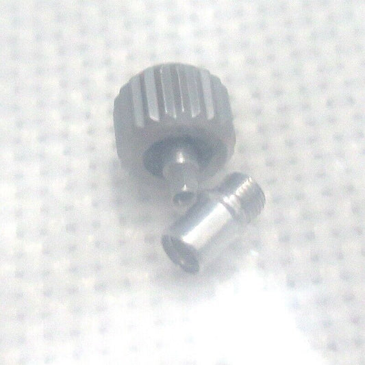 Titanium grey screwed watch crown for Seamaster 300 cases 231.20, durable replacement part.