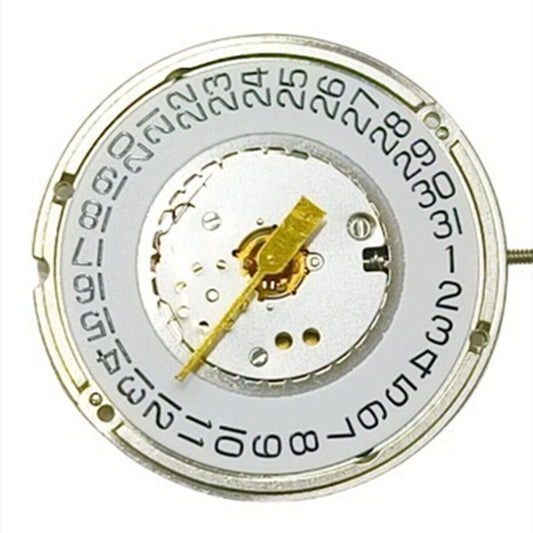 Original ETA F05.111 watch with Swiss quartz movement, 3 hands, and date display at 3 o'clock.