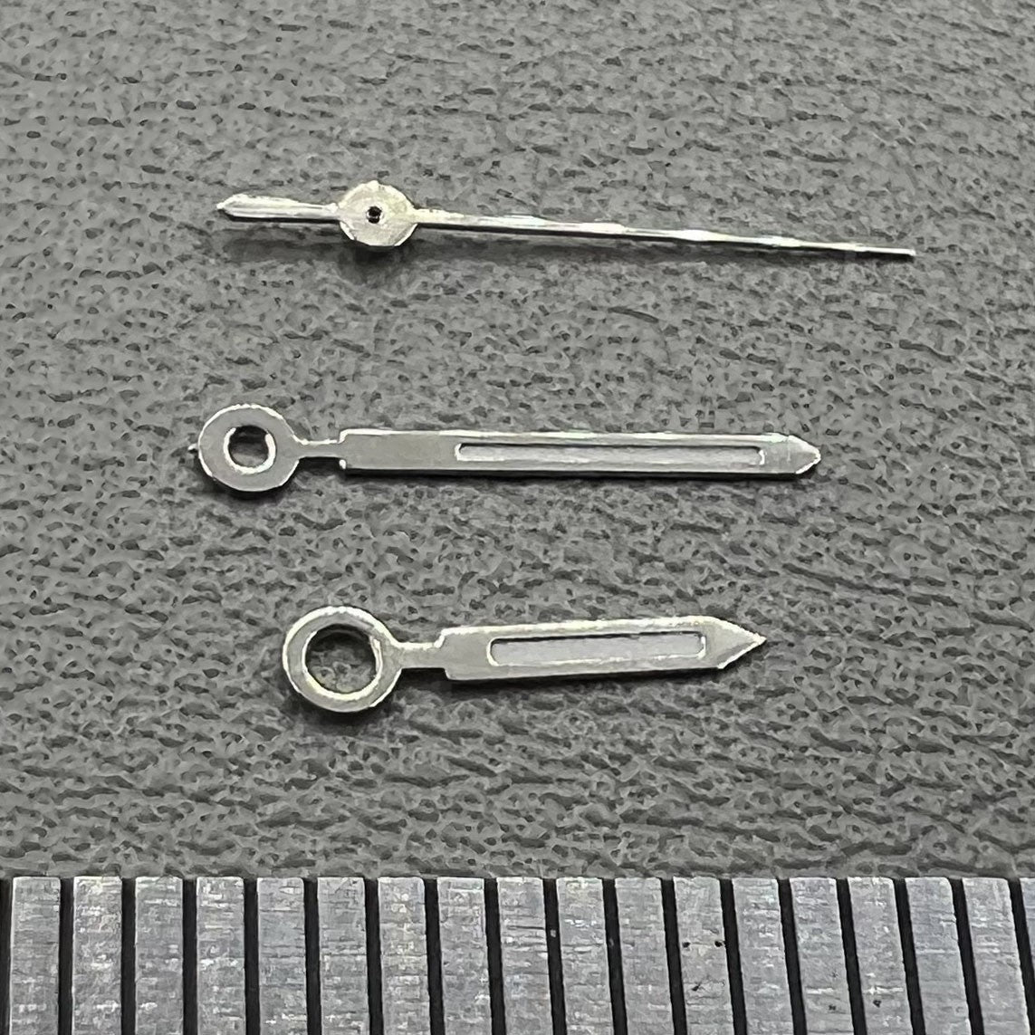 2 Sets Silbergrün Leuchtende Quadratische Zeiger Ersatz für Miyota 6M12 Uhrwerk