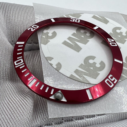 38mm Uhr Lünette Keramik Hang Rot Ring Silber Schrift Grün Leuchtende Uhr Teil 
