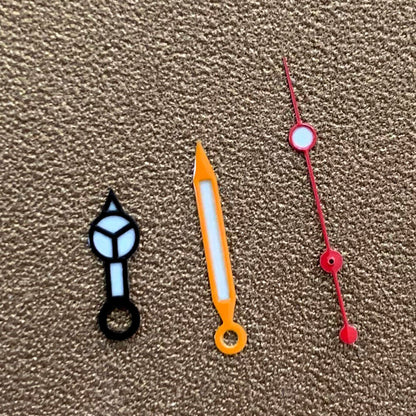 Blue luminous watch hands set for NH35 NH36 movement with lightning-style second hand