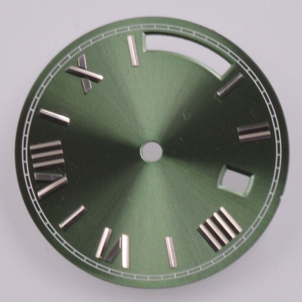 Silver 28.5mm No Lume Nail Army Green Dial for Seagull ST1644 Movement watch accessory