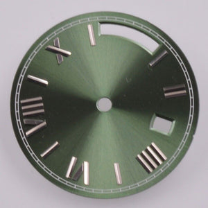 28.5mm No Lume Silver Nail Army Green Watch Dial for Seagull ST1644 Movement