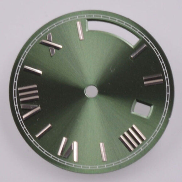 28.5mm No Lume Silver Nail Army Green Watch Dial for Seagull ST1644 Movement