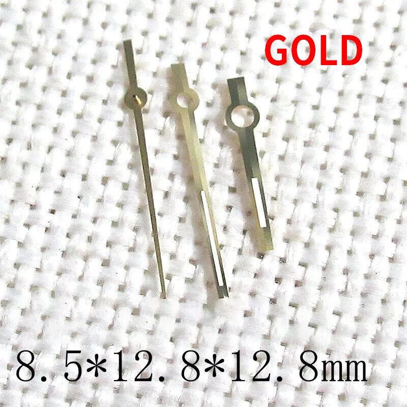 Golden trim green lume watch hands for Rolex 116234/126334/126331/116233 models with luminous detail.