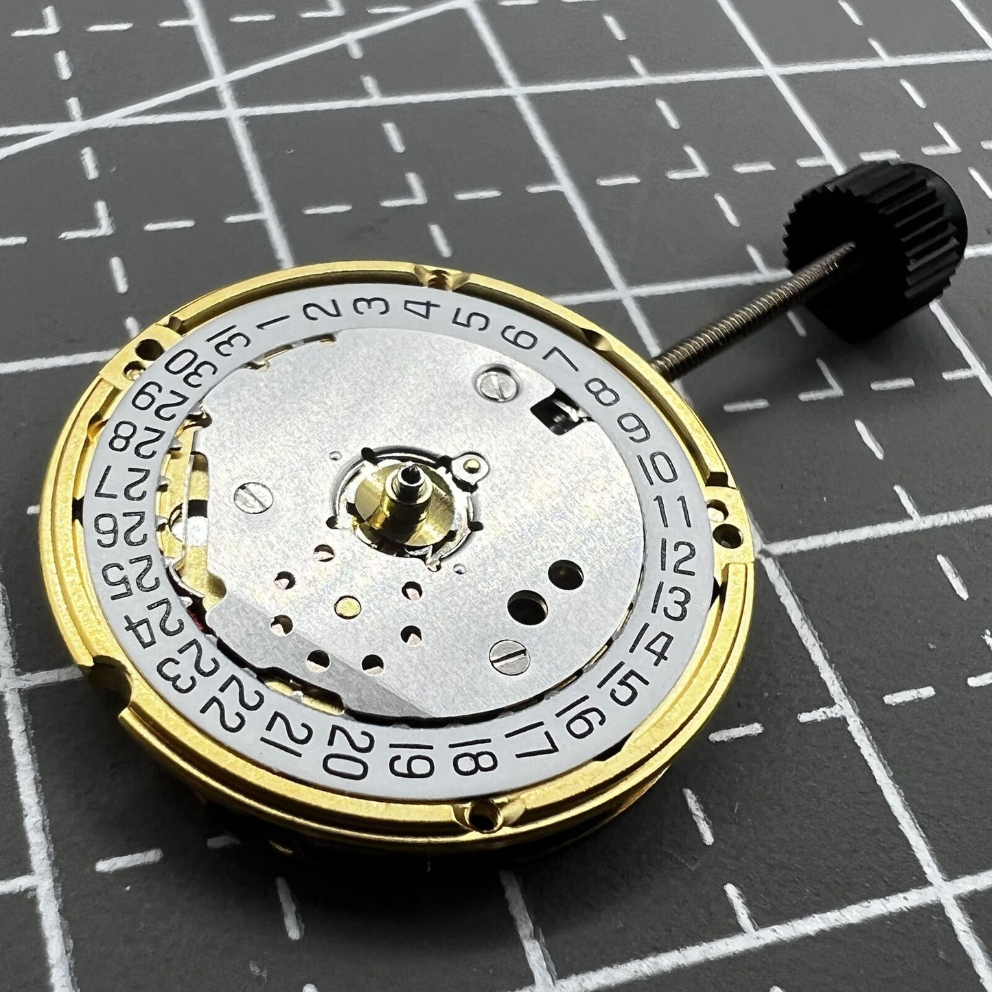 ETA F03.115 quartz watch movement with 3 hands and date window, reliable precision timing part.