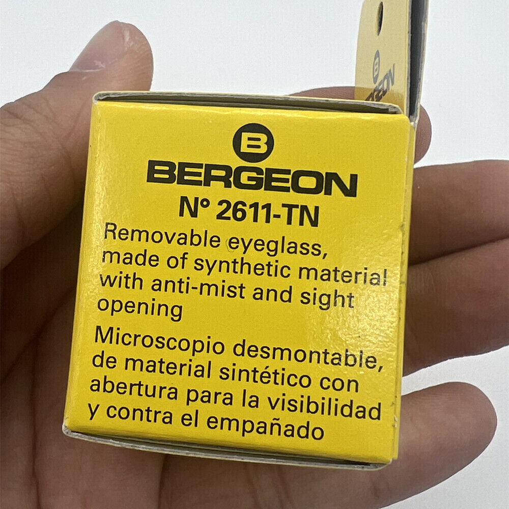 Swiss Bergeon 2611-TN-2.5 loupe with 4x magnification for detailed watch inspection and repair tasks.