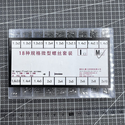 Mini screws set, 27pcs in 1.2mm, 1.4mm, 2.0mm for watch case repairs
