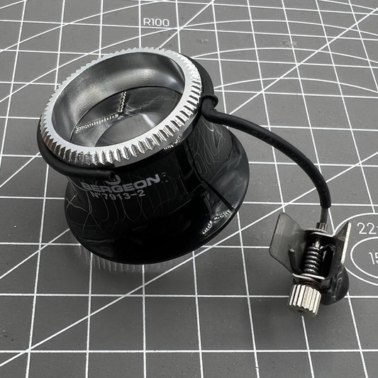 Swiss Bergeon watchmaker eyeglass with clip for glasses, precision magnification for detailed watch repairs