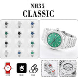 41mm Men's Mechanical Stainless Steel Watch Case + NH35 Movement Sapphire Glass