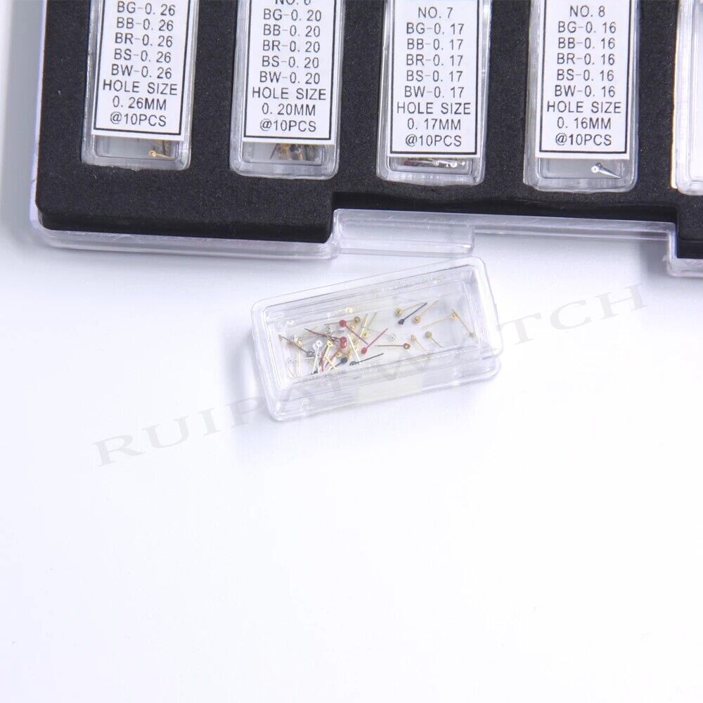 AC-6015 multi-color mini second hands in A/B sizes, perfect for precise watch repair accessories.