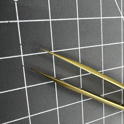 Swiss Bergeon 7422-PM-S5 brass anti-magnetic tweezers for precise watch repair and delicate handling.