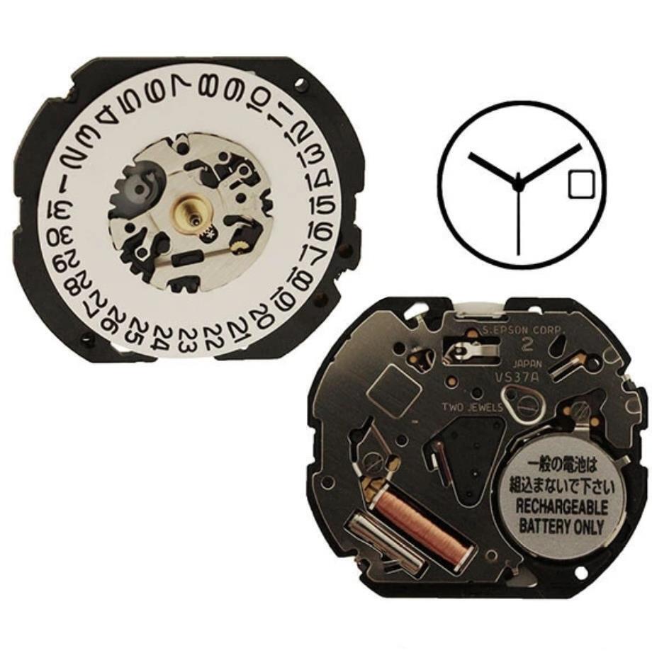Hattori Epson TMI VS37 VS37A Watch Quartz Movement Solar Power Japan Made