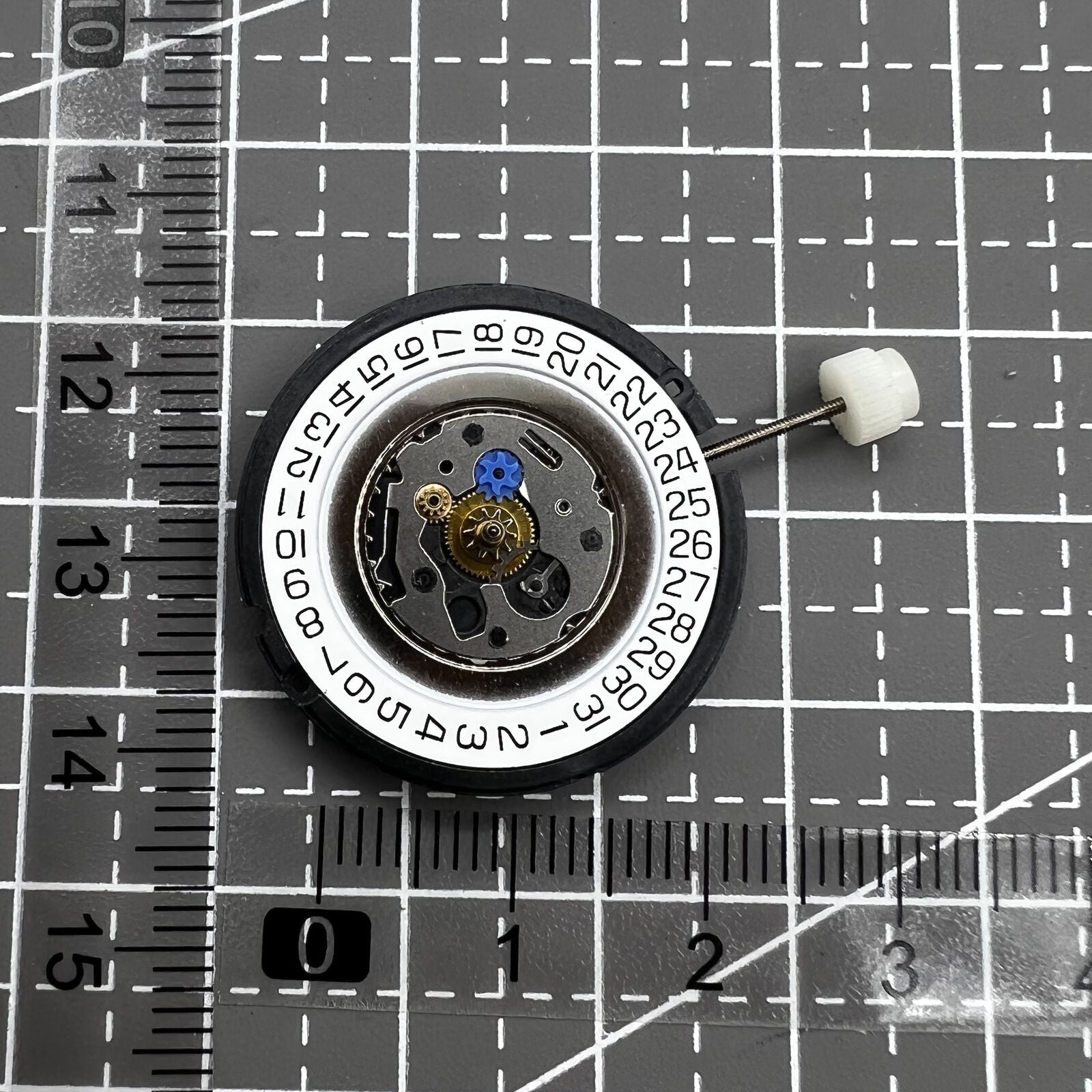 ETA 805.161 quartz watch movement close-up showing precise HCP height details.