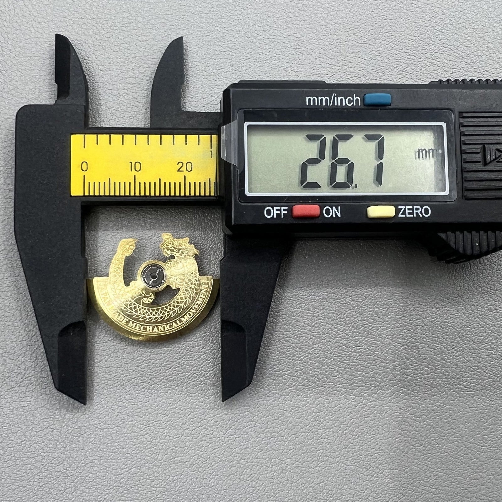 Golden Dragon engraved oscillating weight rotor for NH35 NH36 watch movement, enhancing Seiko-style automatic watches.