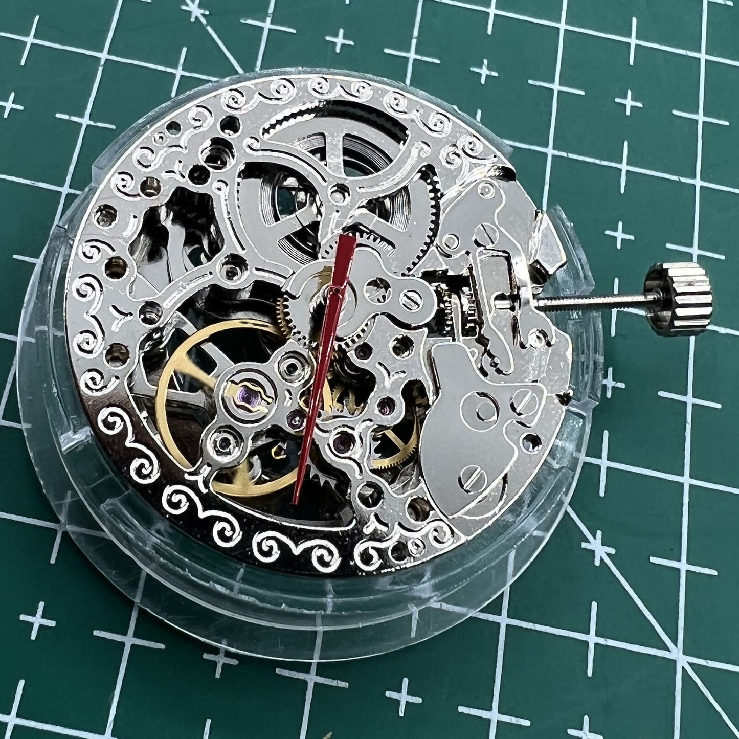 TY2807 Skeleton automatic watch movement, mechanical T16 replacement for watch accessories.