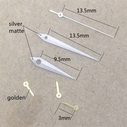 Aiguille de montre en forme de flèche avec garniture argentée mate de 11,5 mm pour VX3J VX9J VX7J VX3N VX9N