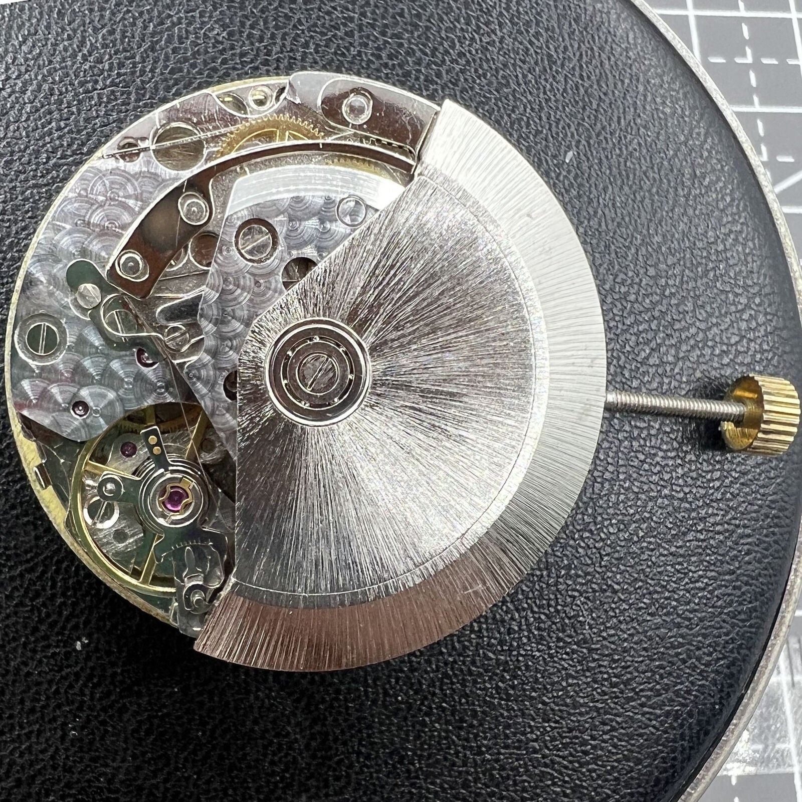 Multifunctional automatic watch with 8 hands, Dandong 7751 movement, precision timekeeping.