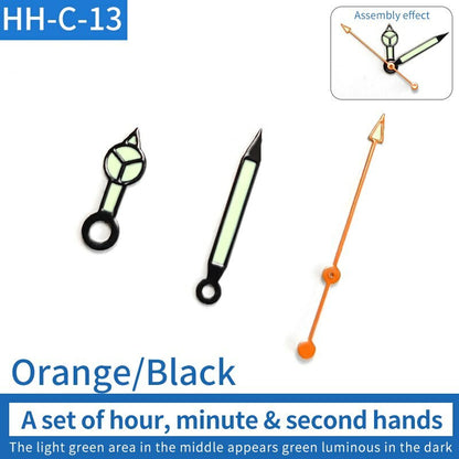Green Luminous Watch Hands Sets Pins Suitable For Skx007/009 NH35 Movement