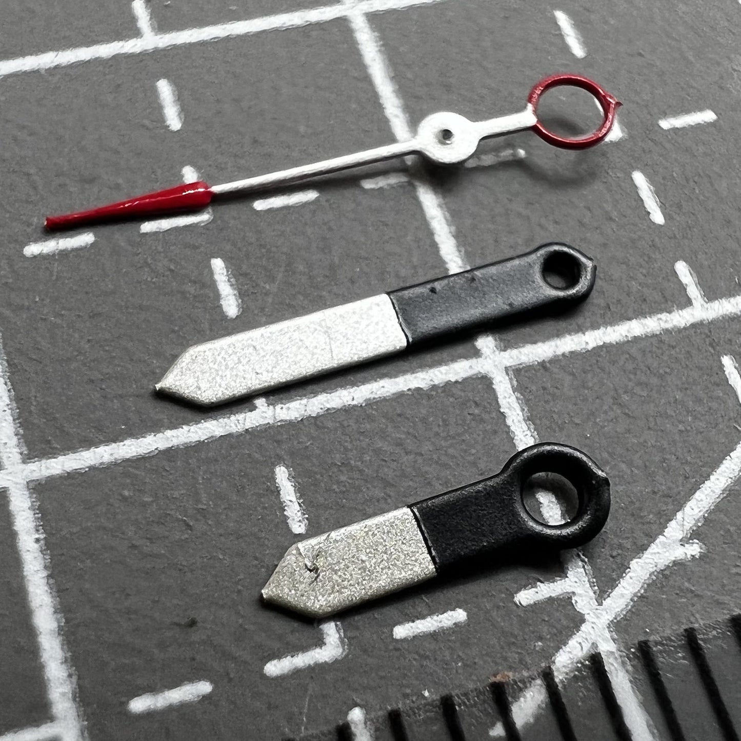 2er Set schwarze weiße Zeiger für Miyota 2035 Quarzuhrenwerk P1-H4-C111