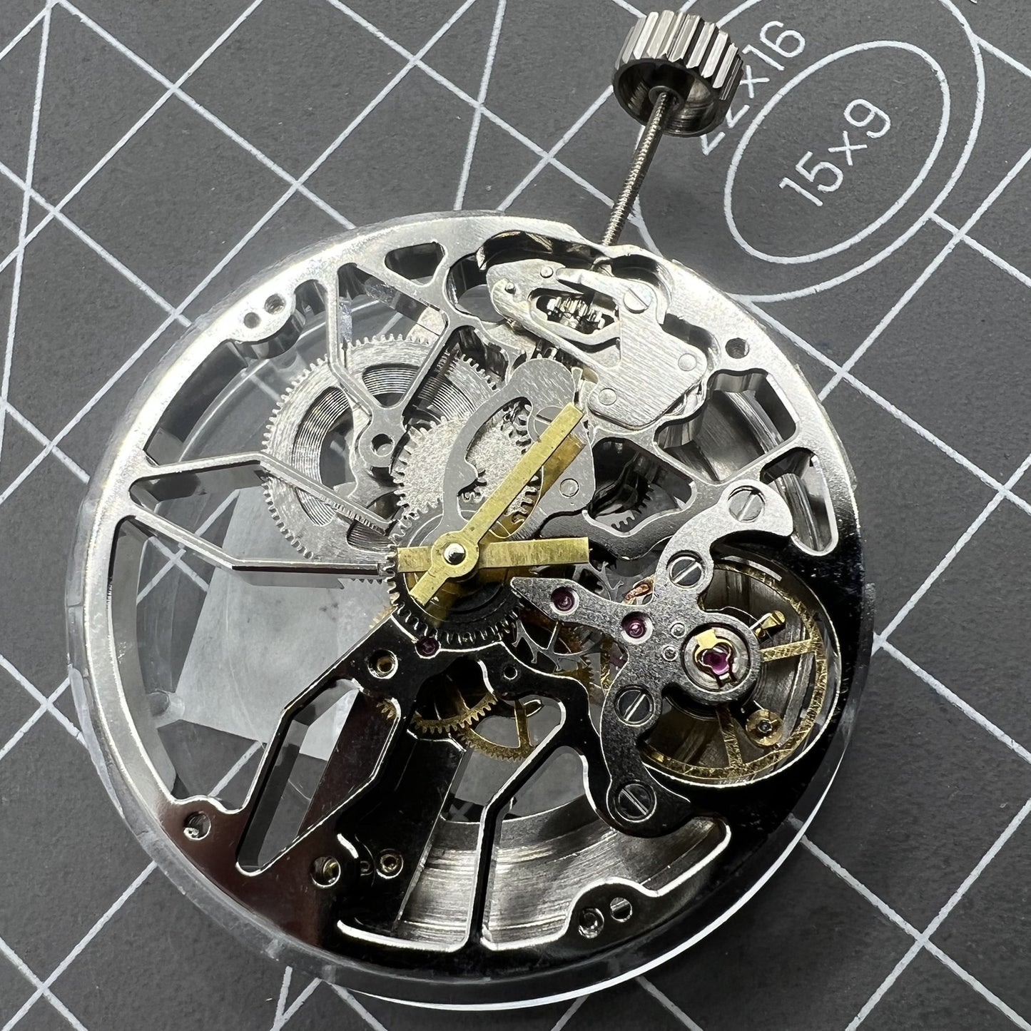 Dandong 8306 Automatisches Uhrwerk Silber Hohles Design mit 2 Zeigern