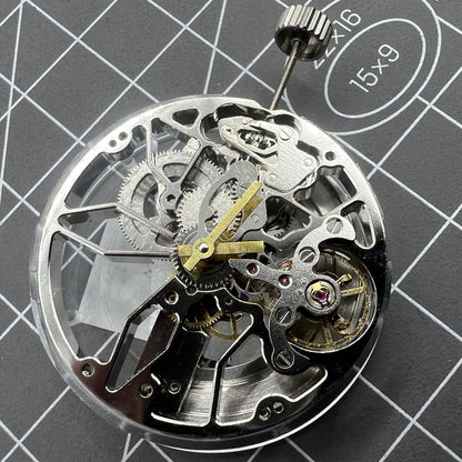 Dandong 8306 Automatisches Uhrwerk Silber Hohles Design mit 2 Zeigern