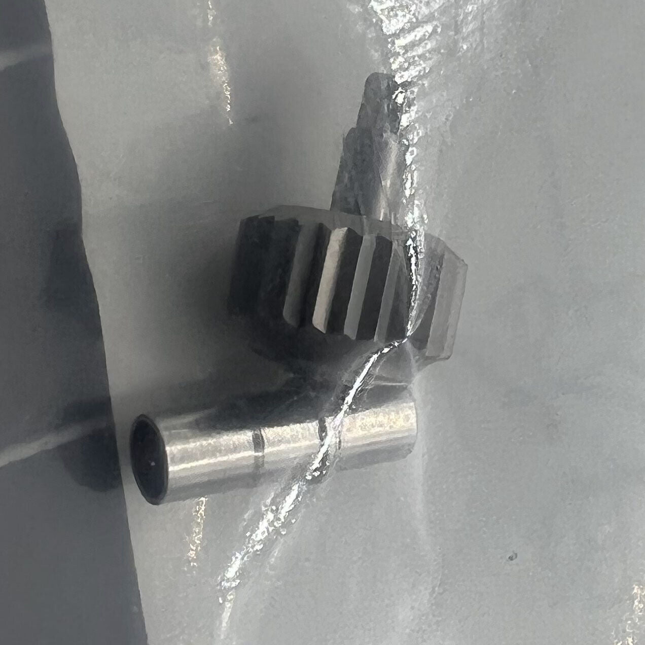 Titanium grey no-screw watch crown for Omega Seamaster 300 231.20, durable replacement part.