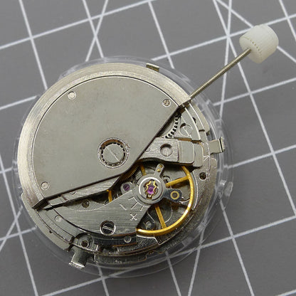 Elegant silver automatic mechanical watch with week/month display and moon phase, perfect for sophisticated style.