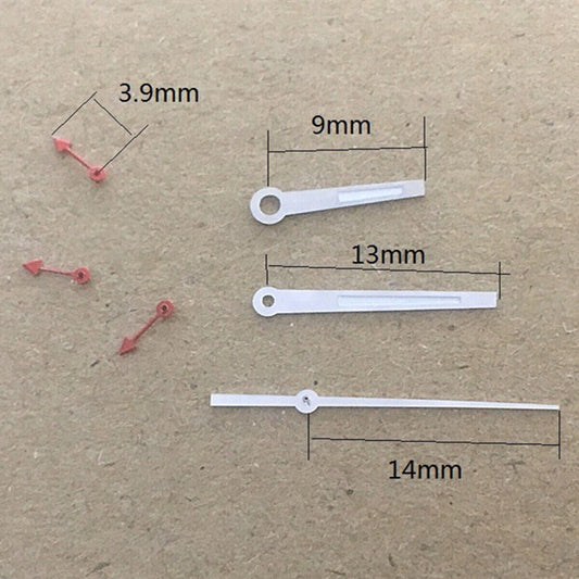 Square pointed silver trim 13mm watch hands, compatible with Miyota OS10 OS20 OS22 OS60 OS80 movements.