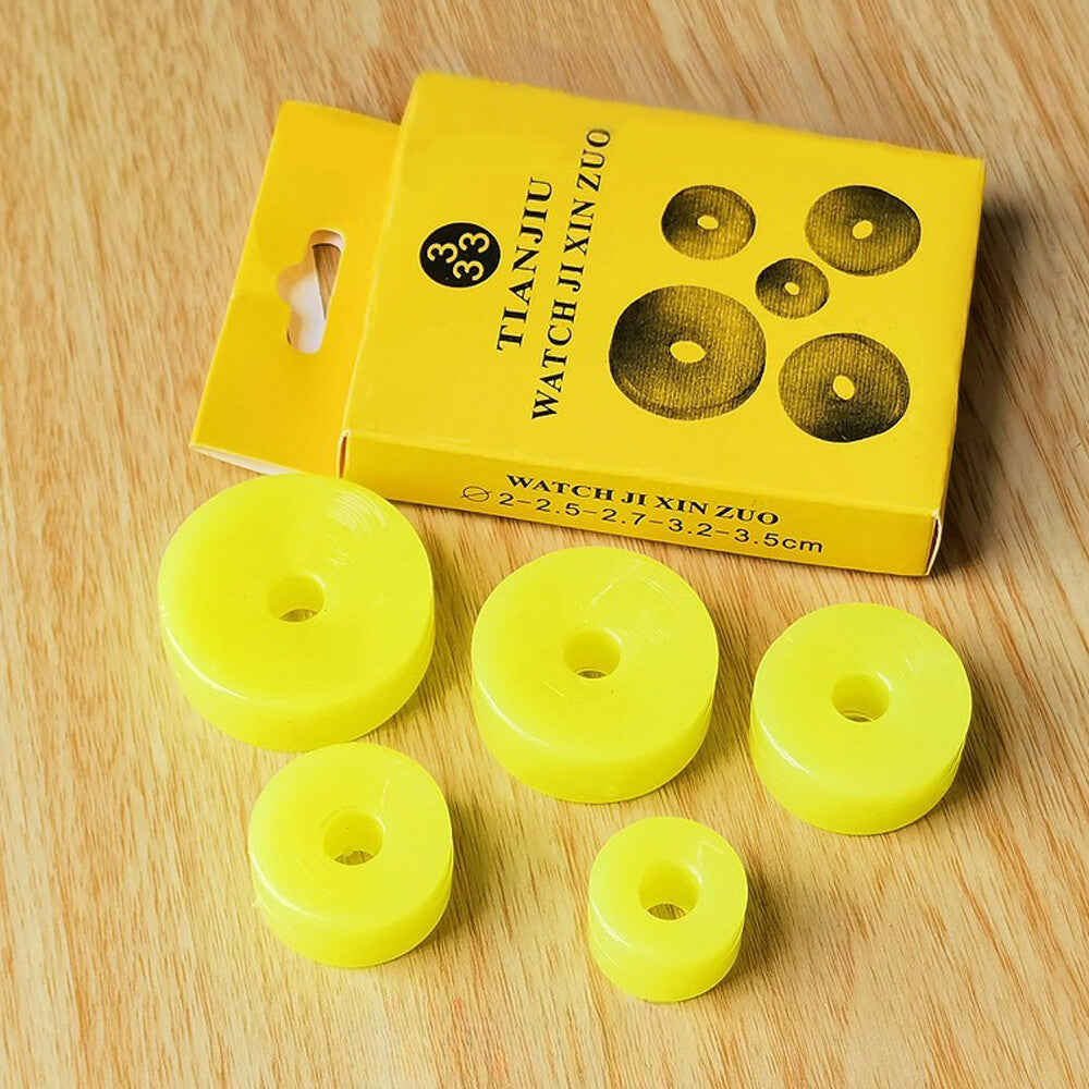 Blue watch movement pads (2-3.5cm) for cushion protection during watch repair, 5pcs set.