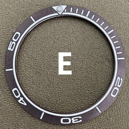 Lunette de montre en aluminium doré bleu arc-en-ciel mat 38 mm/30,5 mm
