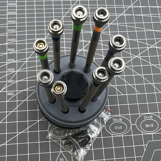 Schraubendreher-Set mit 9 Schlitzschraubendrehern mit flacher Klinge, Größe 0,6 mm – 2,0 mm