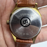 32mm Shanghai Manual Mechanical Watch Golden Nail Brown Dial Octagonal Case