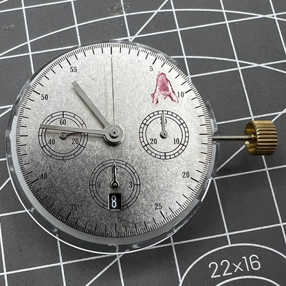 Dandong 7750 7753 automatic watch movement with single calendar positioned at 6 o'clock, precise and reliable.