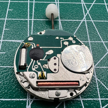 Swiss ETA 955.414 quartz watch movement with silver finish and date window at 3 o'clock by Wholesale.