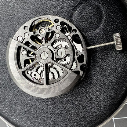 HZ1A09A Schwarzes hohles, nacktes Unruhrad, automatisches mechanisches Uhrwerk
