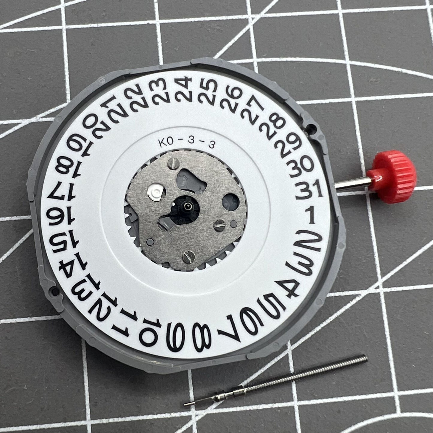 Miyota 2415 Japan Quartz watch movement with date at 3, precise and reliable.