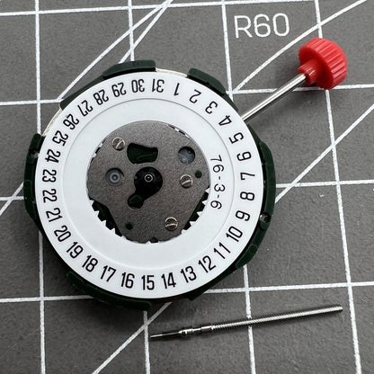Miyota 2115 quartz movement with date display at 6 o'clock, precise watch accessory component.