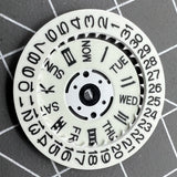 Chinese Font Blue Lume White Date Disk Wheel Week Wheel for Movement NH36 3/3.8