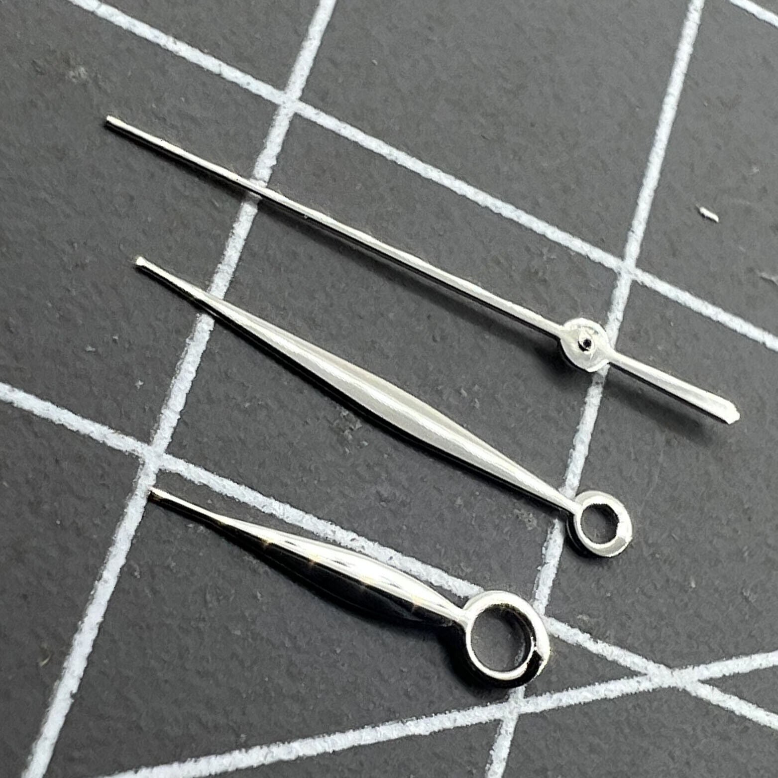 Silberne Stunden-, Minuten- und Sekundenzeiger f�r Miyota 9015 Uhrwerk, 2 St�ck, pr�zise Uhrenteile