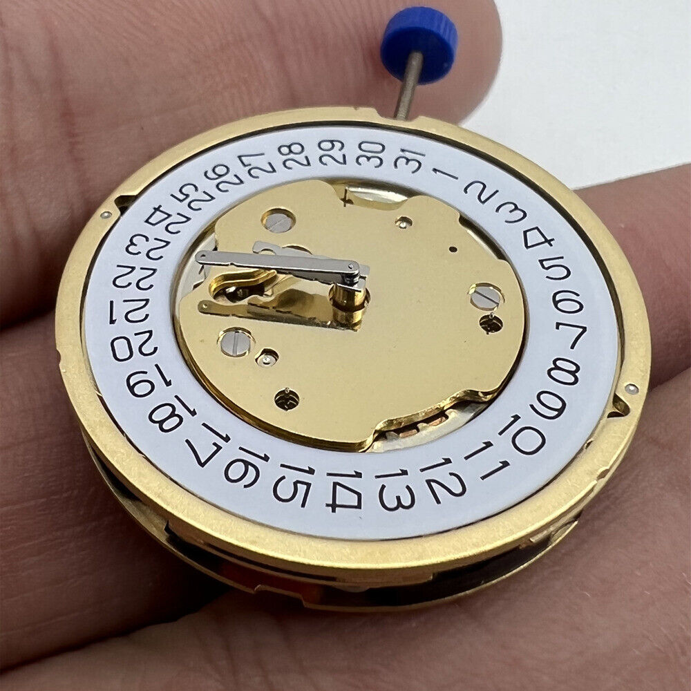 Ronda 5030D Swiss quartz watch movement with date display at 4 o'clock for precision timekeeping.